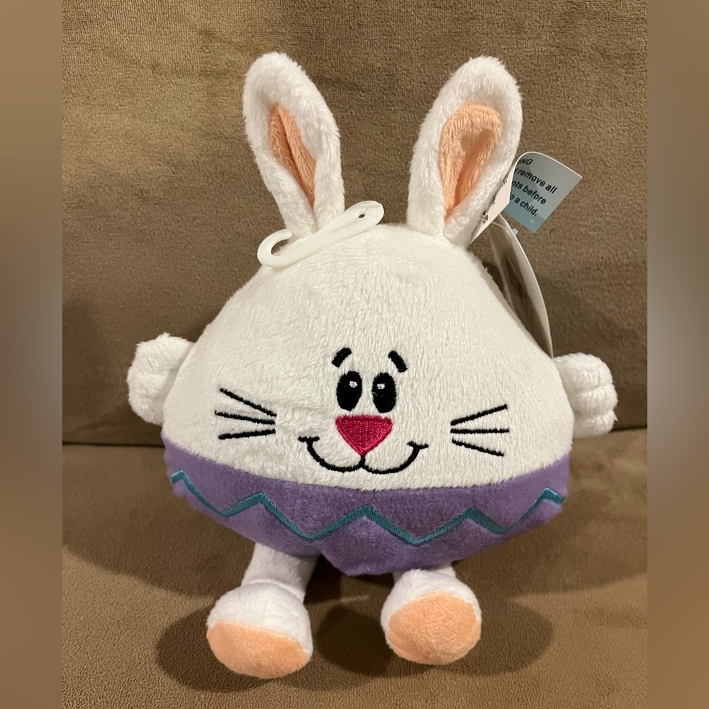 Carlton Cards White and Purple Plush Bunny